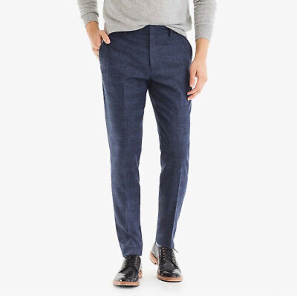 J. Crew Plaid Wool Blend Ludlow Slim Fit Pants